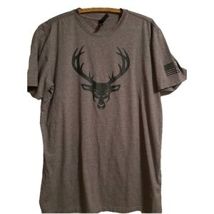 Bucked Up Mens XL Tshirt Top Activewear Workout Athleisure Gym Trails‎ Deer Hunt